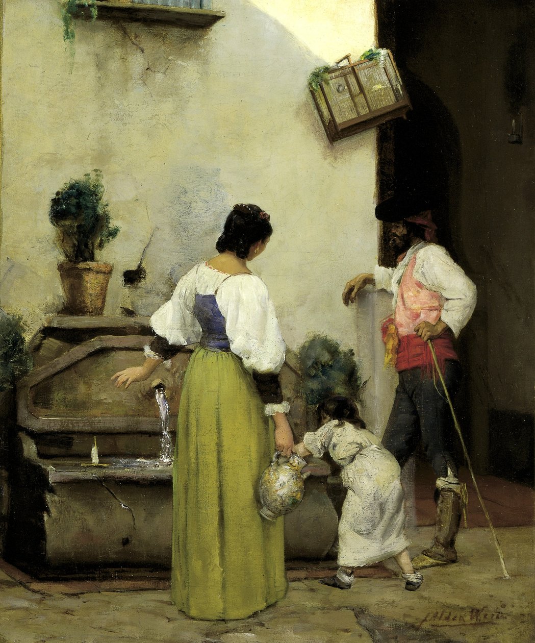 Przy poidle autorstwa J. Alden Weir