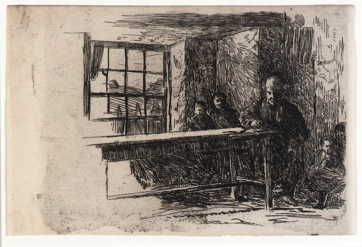 Chata rybaka - wnętrze - wyspa Man autorstwa J. Alden Weir