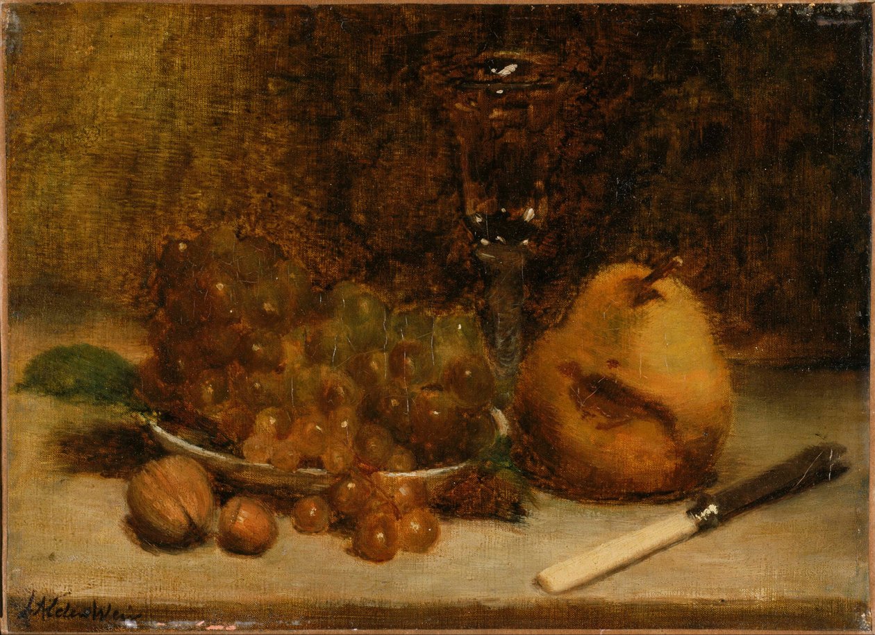 Winogrona, nóż i szklanka autorstwa J. Alden Weir