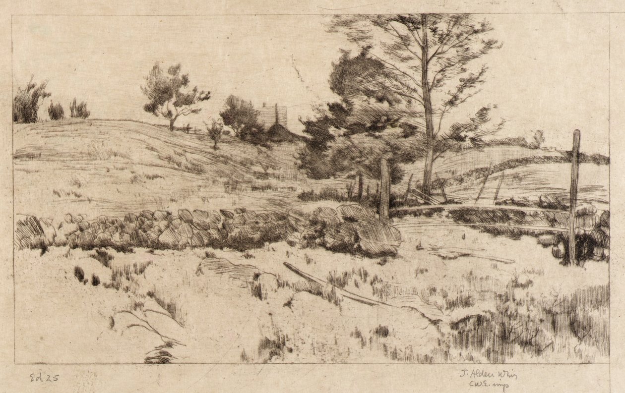Krajobraz (szkic pól) autorstwa J. Alden Weir