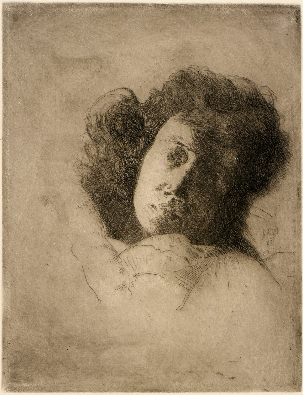 Studium głowy kobiety autorstwa J. Alden Weir