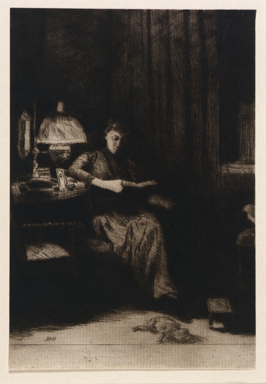 Wieczorna lampa autorstwa J. Alden Weir