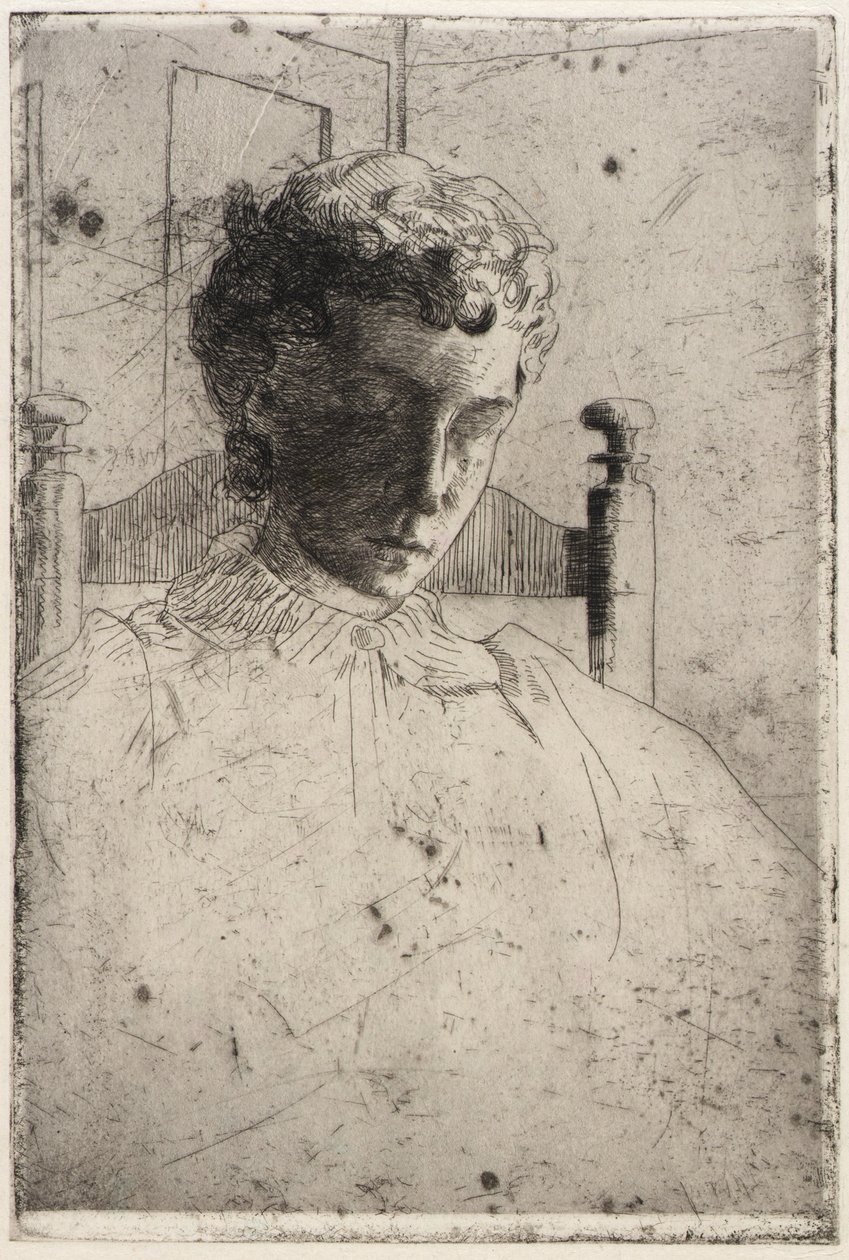 Kobieta patrząca w dół autorstwa J. Alden Weir