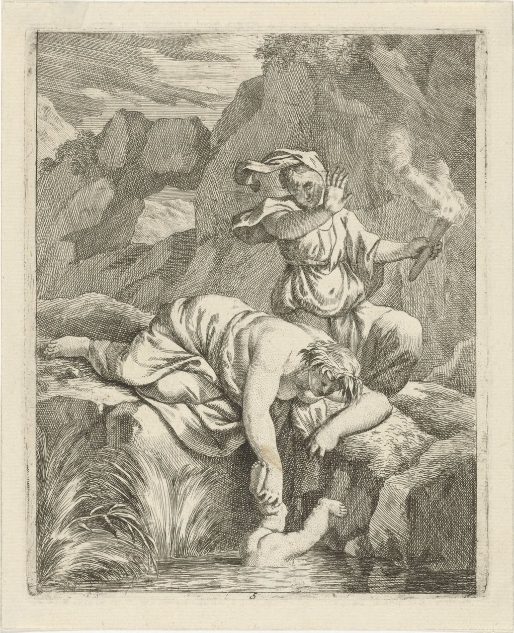 Thetis zanurza Achillesa w Styksie Sceny z życia Achillesa (tytuł serii) Vitam et mortem Achilli (tytuł serii) autorstwa J. Alexander Janssens