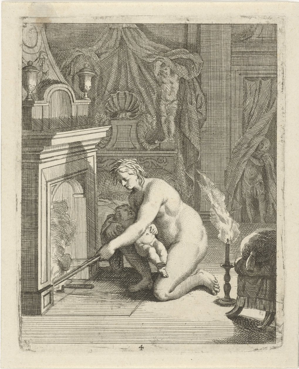 Thetis stawia Achillesa w ogniu Sceny z życia Achillesa (tytuł serii) Vitam et mortem Achilli (tytuł serii) autorstwa J. Alexander Janssens