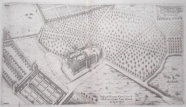 Chateau de Vallery z ogrodami, parkiem i częścią winnicy, z 