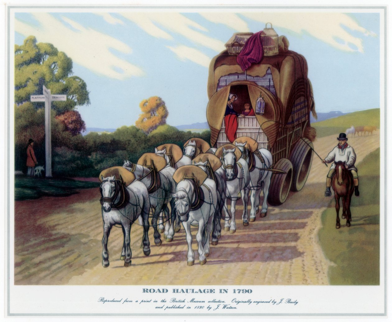 „Drogowy transport w 1790”, 1820. autorstwa J Baily