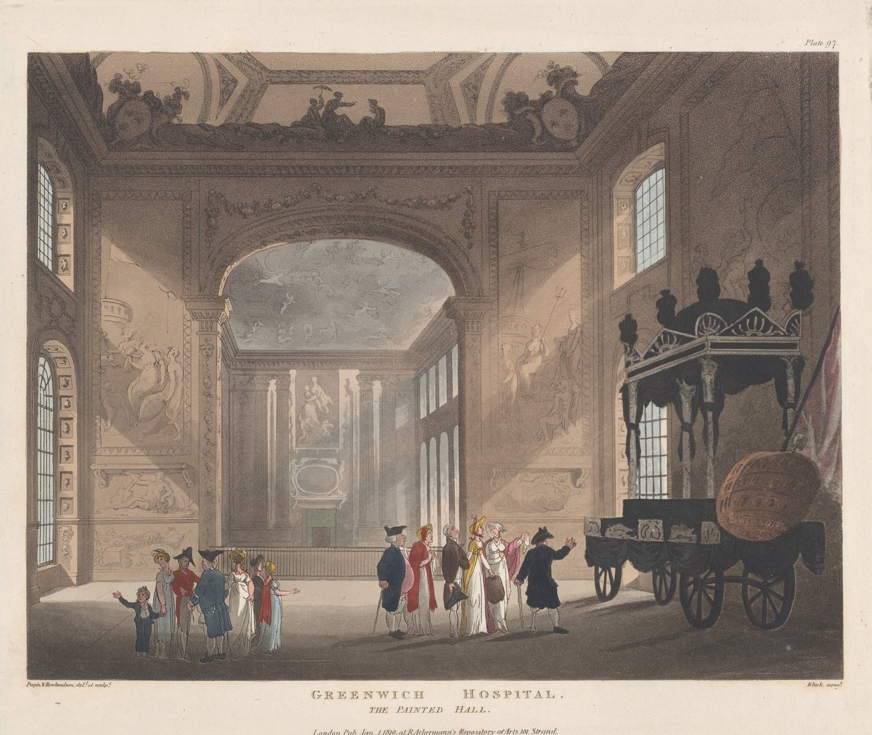 Szpital Greenwich, Malowana Sala, 1 stycznia 1810 r., 1 stycznia 1810 r. autorstwa J. Bluck