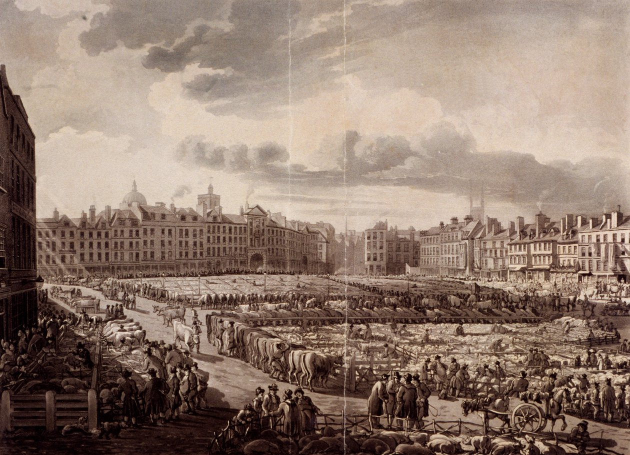 Rynek Smithfield, Londyn, 1811 autorstwa J Bluck
