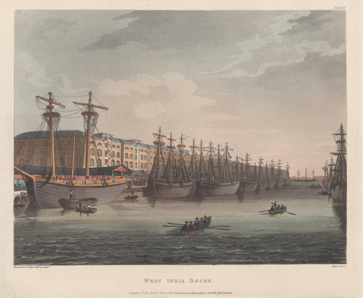 West India Docks, 1 stycznia 1810 r., 1 stycznia 1810 r. autorstwa J. Bluck