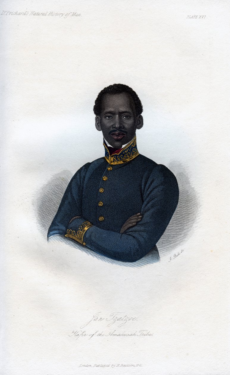 Jan Tzatzoe, Kafir z plemienia Amakosah, 1848. autorstwa J. Bull