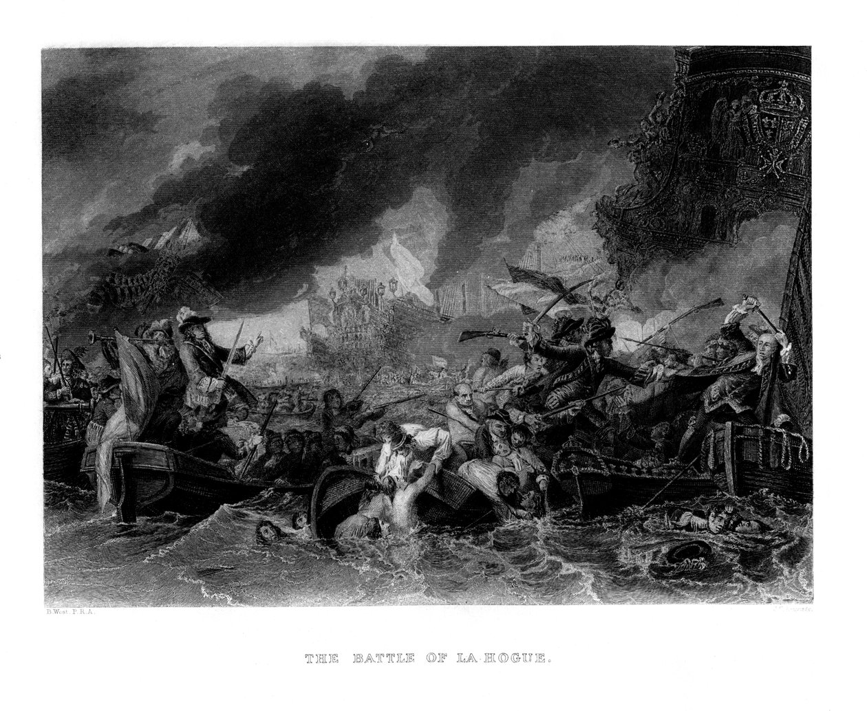 Bitwa pod La Hogue, 1692, 1860 autorstwa J. C. Armytage