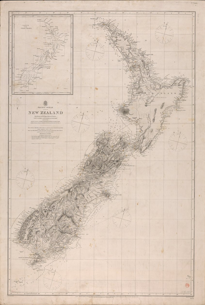 Wykres Nowej Zelandii autorstwa J. & C. Walker