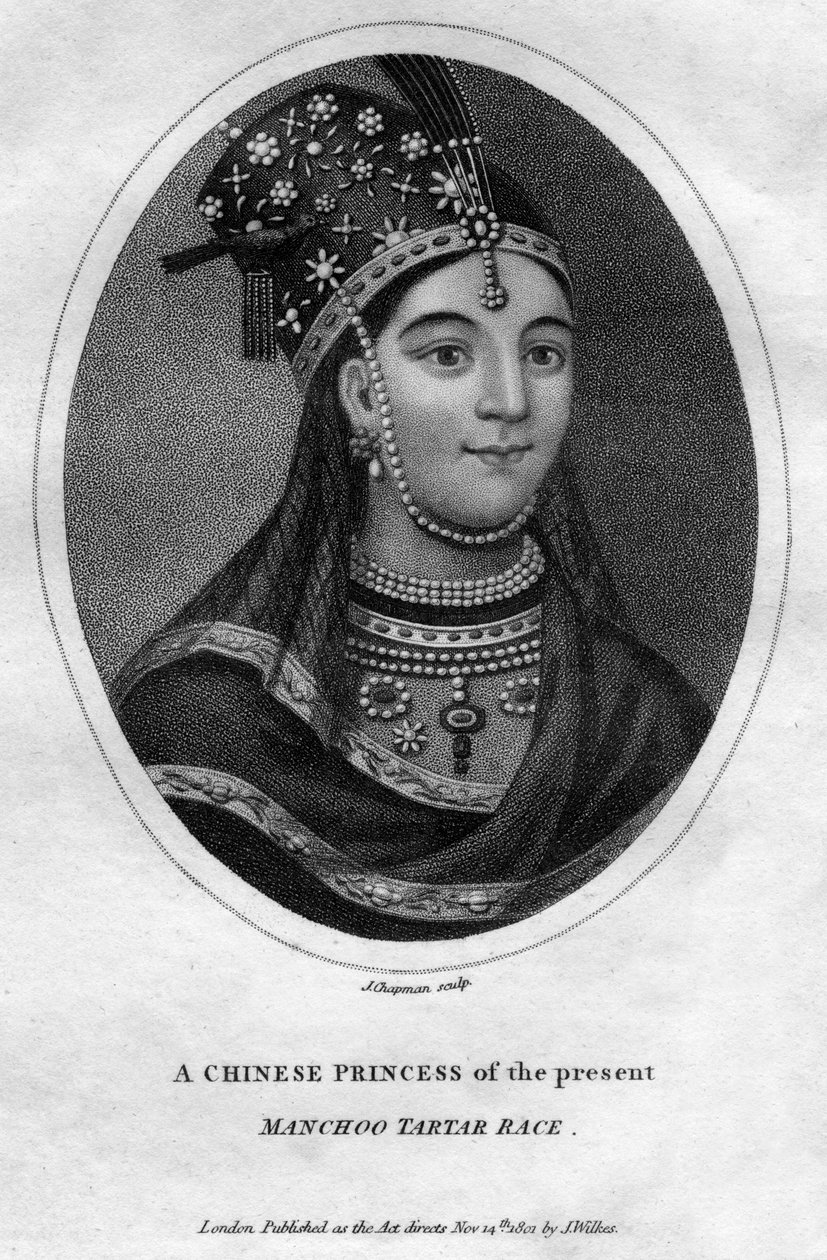 Chińska księżniczka rasy Manchoo Tatar, 1801. autorstwa J. Chapman