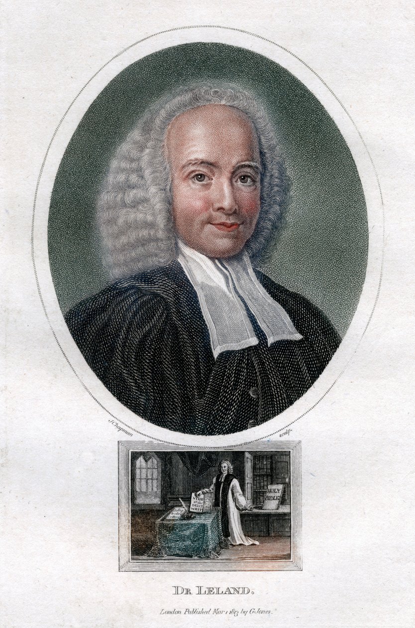 John Leland, XVIII-wieczny angielski pastor prezbiteriański i autor prac teologicznych, 1813. autorstwa J. Chapman