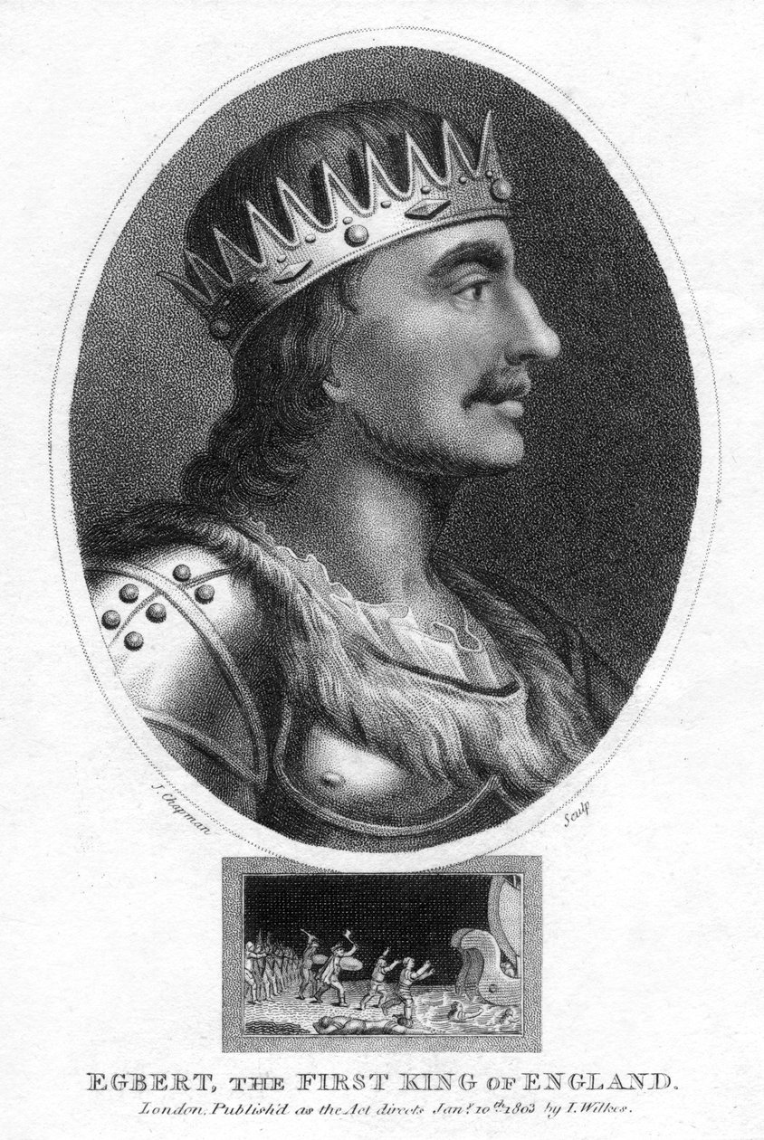 Król Egbert z Wessex, pierwszy król całej Anglii, 1803. autorstwa J. Chapman