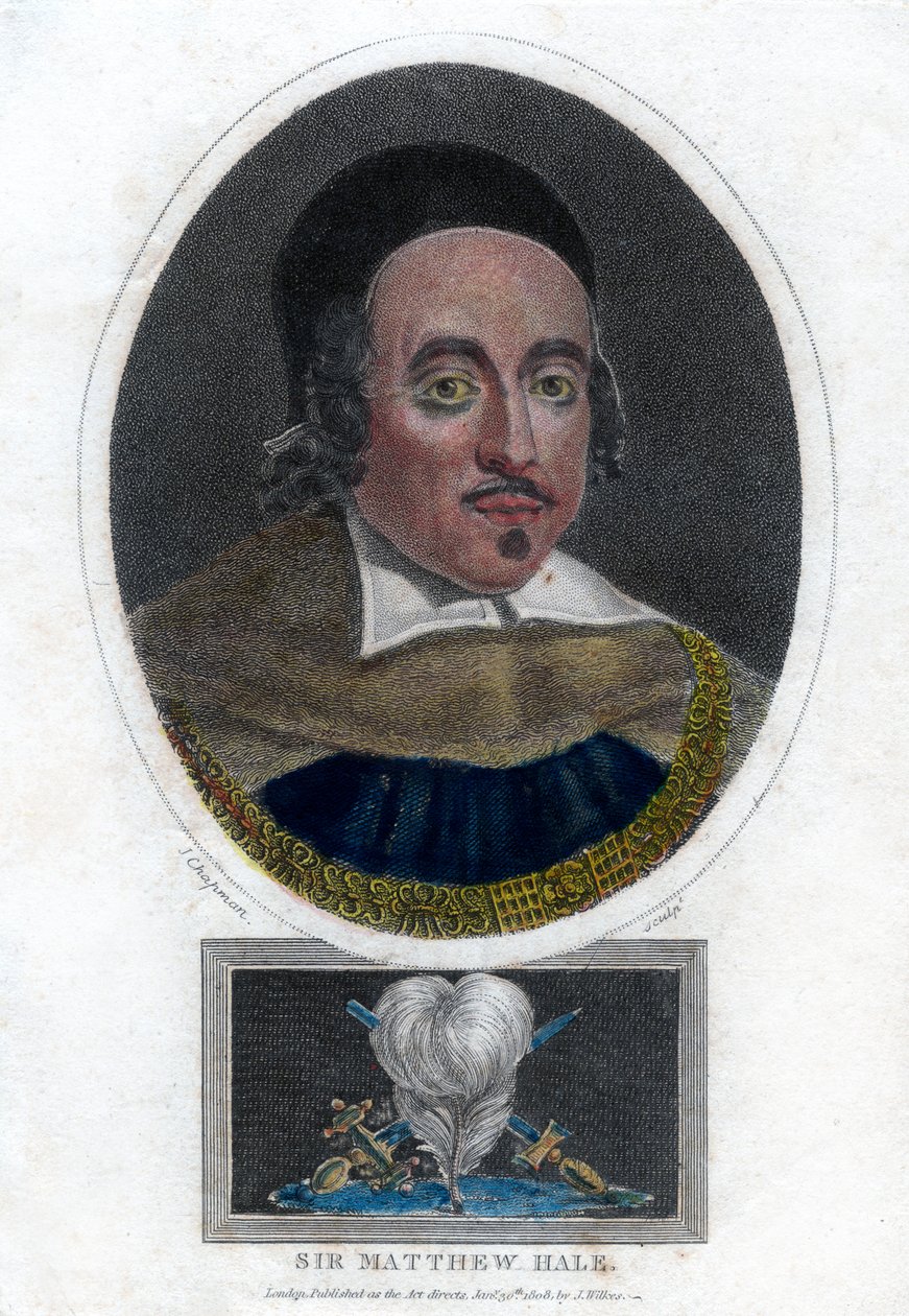 Sir Matthew Hale, XVII-wieczny Lord Naczelny Sędzia Anglii, 1808. autorstwa J. Chapman