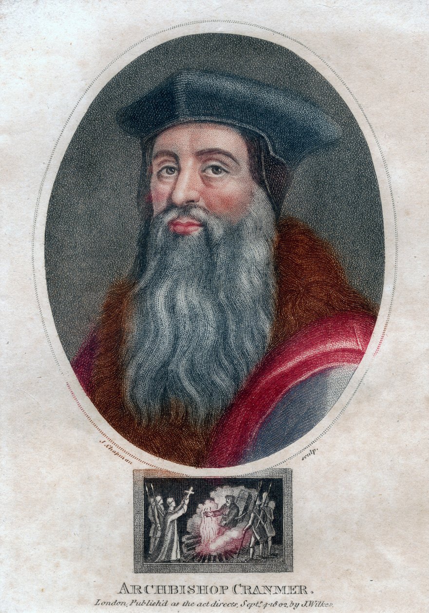 Thomas Cranmer, arcybiskup Canterbury, 1802. autorstwa J. Chapman