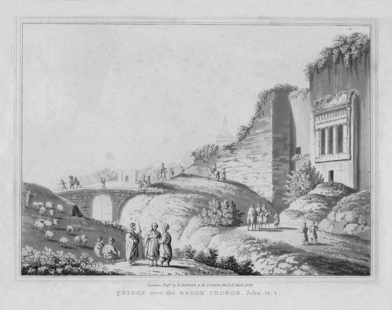Most na potoku Cedron. Jan, 18.1, 1830 autorstwa J. Clarke