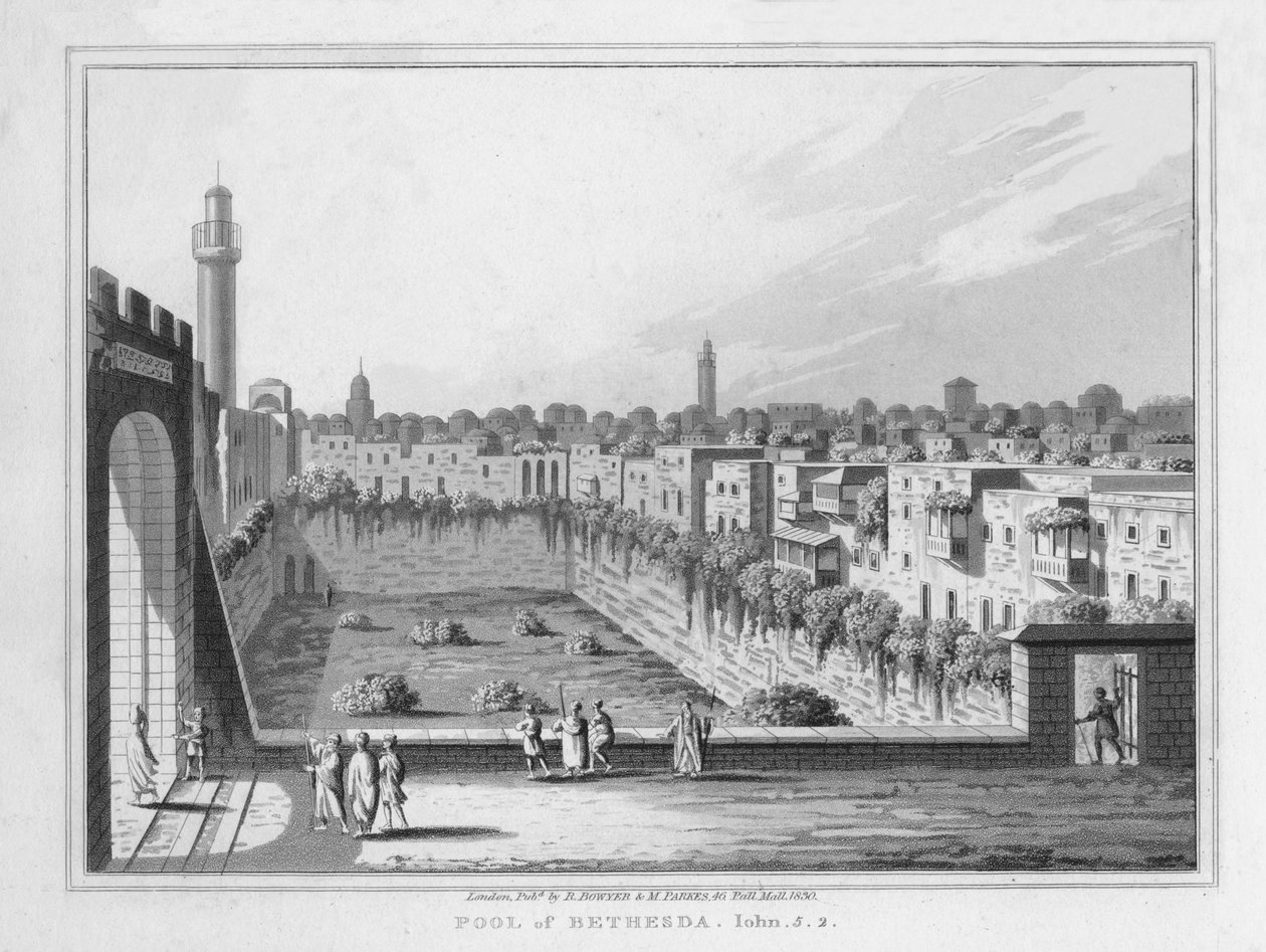 Basen Bethesdy. Jan. 5. 2., 1830 r autorstwa J. Clarke