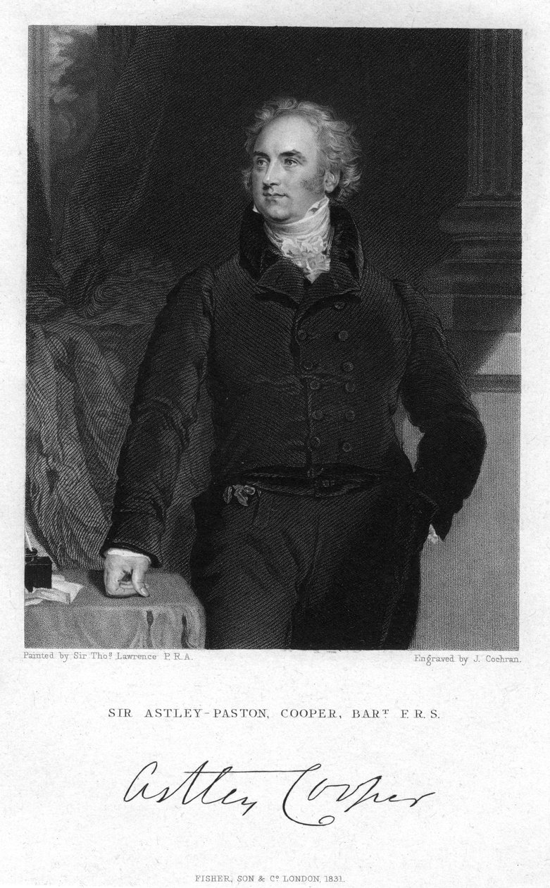 Sir Astley Paston Cooper, 1. baronet, angielski chirurg i anatom, 1831 autorstwa J. Cochran