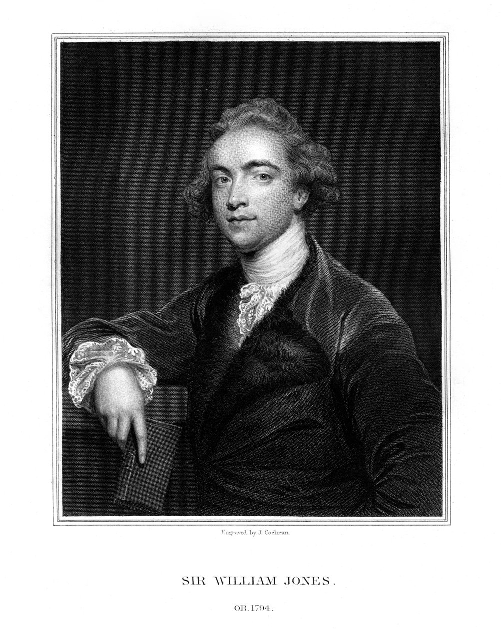 Sir William Jones, angielski orientalista, filolog i prawnik, 1832. autorstwa J. Cochran
