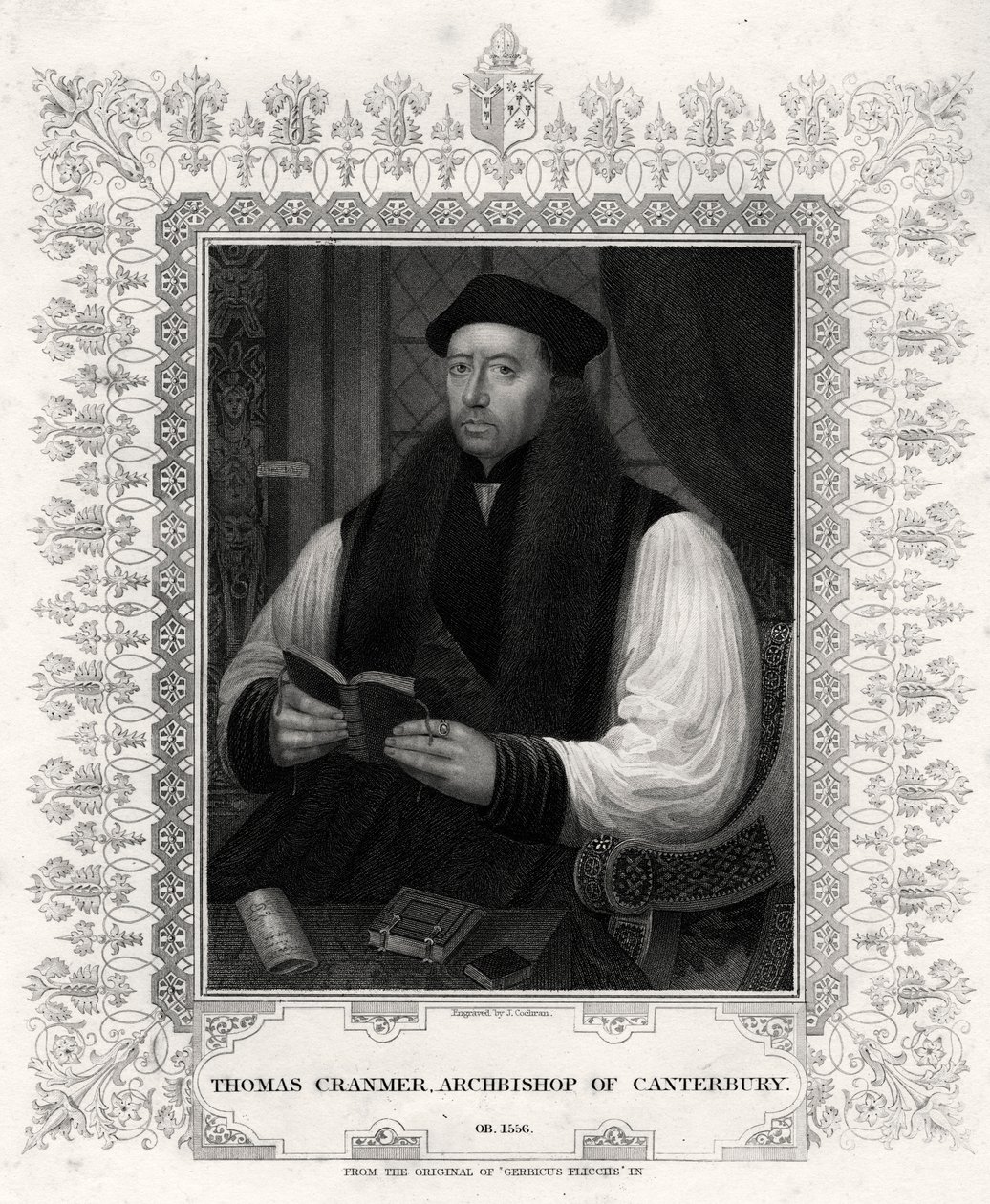 Thomas Cranmer, arcybiskup Canterbury, XIX wiek autorstwa J. Cochran