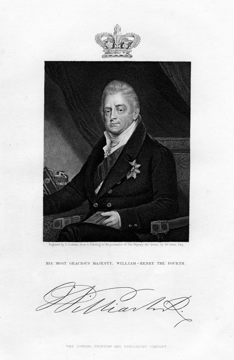 Wilhelm IV, król Wielkiej Brytanii, XIX wiek. autorstwa J. Cochran
