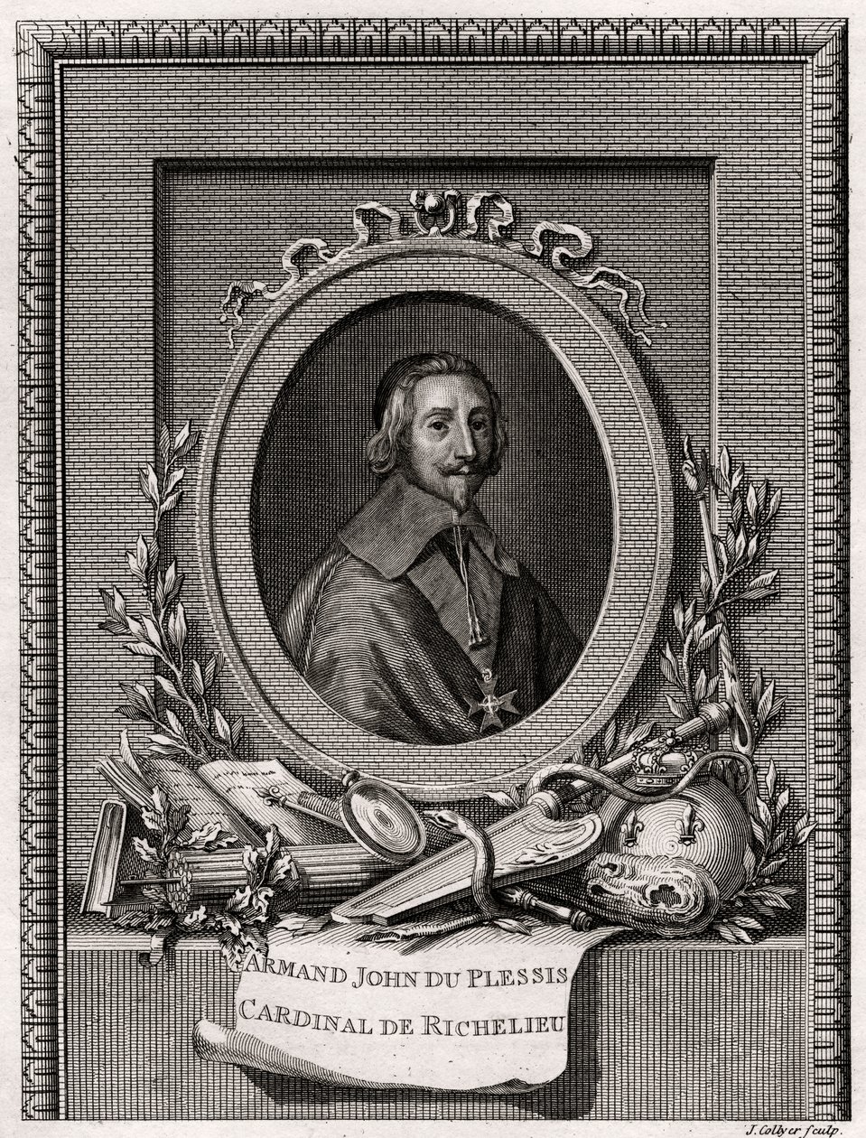 Armand Jean Du Plessis, kardynał i książę Richelieu, 1775 autorstwa J. Collyer