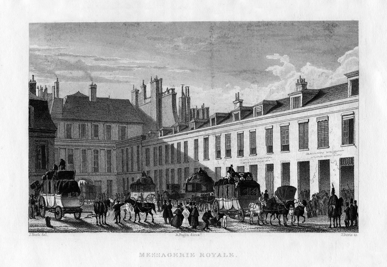 Kurier królewski, Paryż, Francja, 1829. autorstwa J. Davis