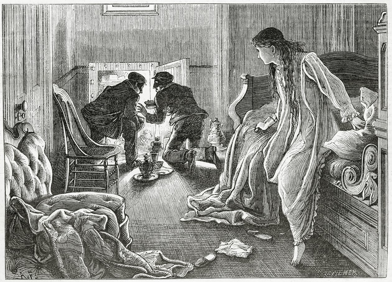 Podniosłem rękę bardzo delikatnie i wyciągnąłem sztylet spod poduszki, ilustracja do thrillerowego kryminału "the Story of a Scar", z "Appleton