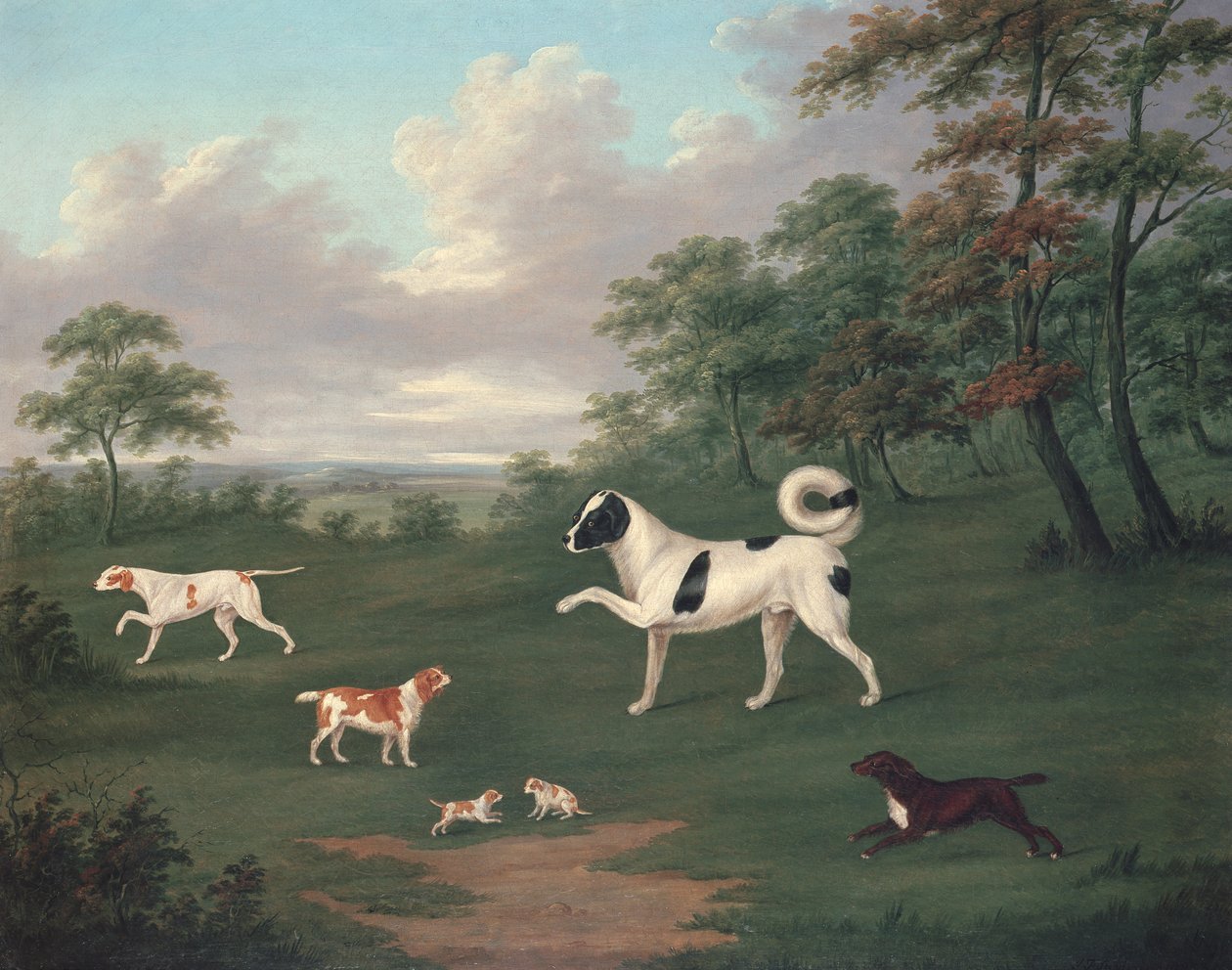 Psy sportowe w krajobrazie autorstwa J. Francis Sartorius