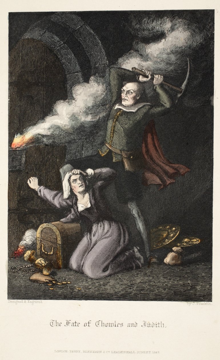 Los Chowlesa i Judith, z Old Saint Pauls, wyd. 1847 (grawerowanie ręcznie kolorowane) autorstwa J. Franklin