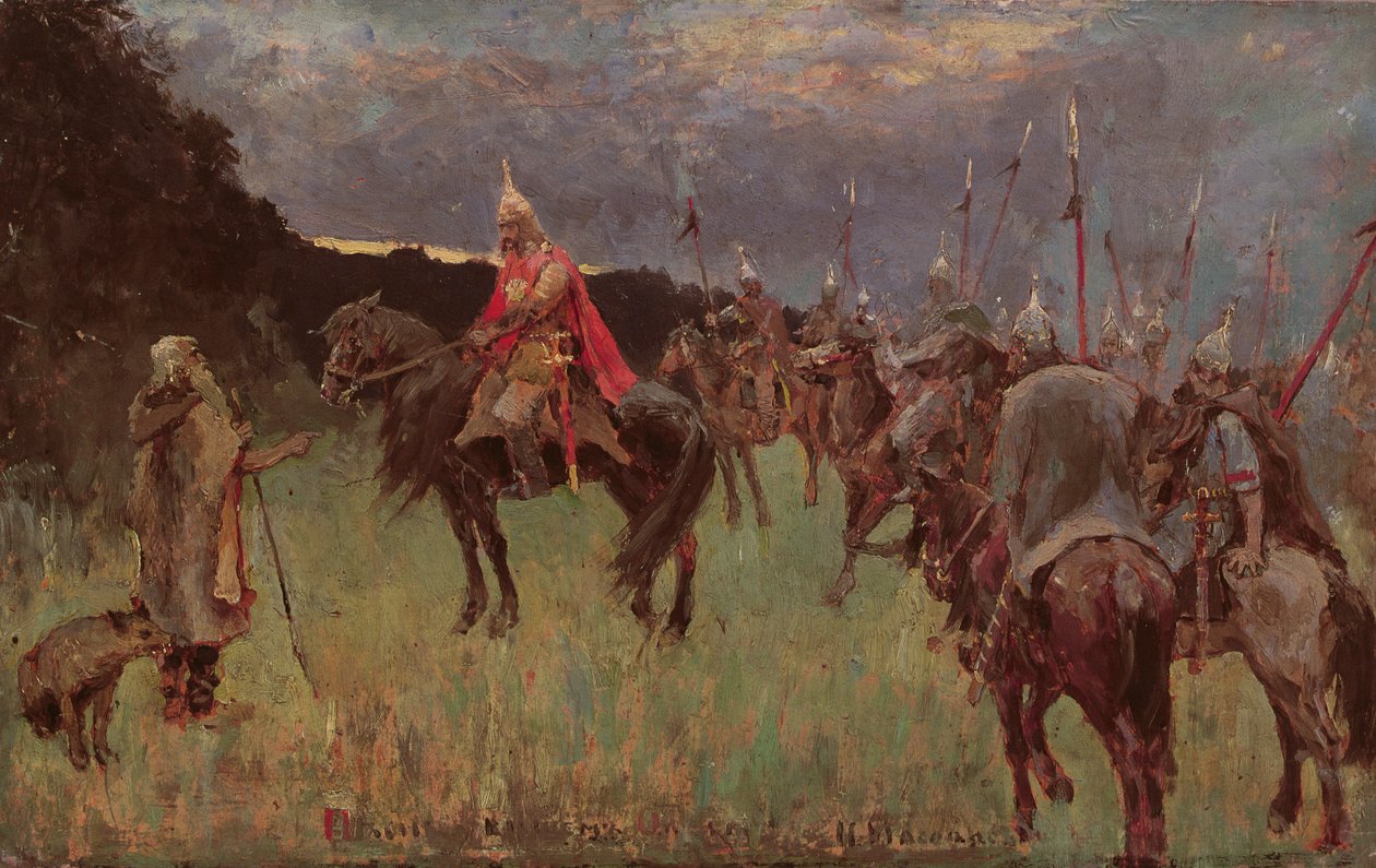 Pieśń Olega Mądrego (olej na płótnie) autorstwa J. G. Myasoyedov