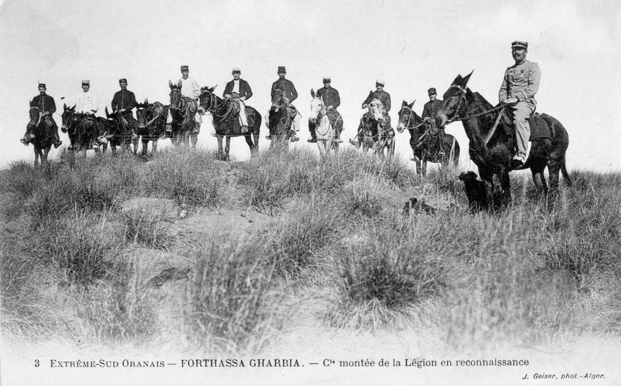 Kawaleria Legii Cudzoziemskiej, Forthassa Gharbia, Algieria, ok. 1905 r autorstwa J. Geiser