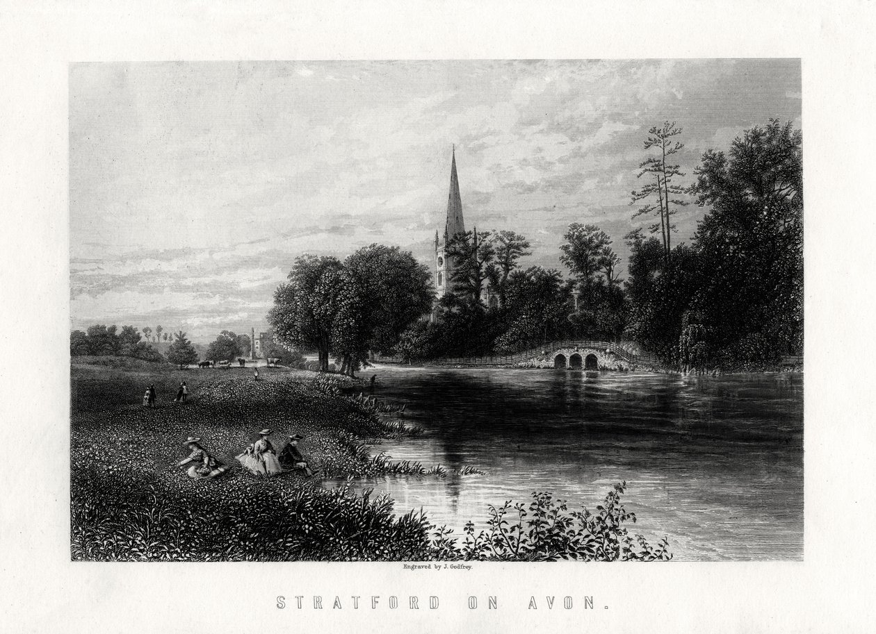 Stratford nad Avonem, Anglia, 1883 r. autorstwa J. Godfrey