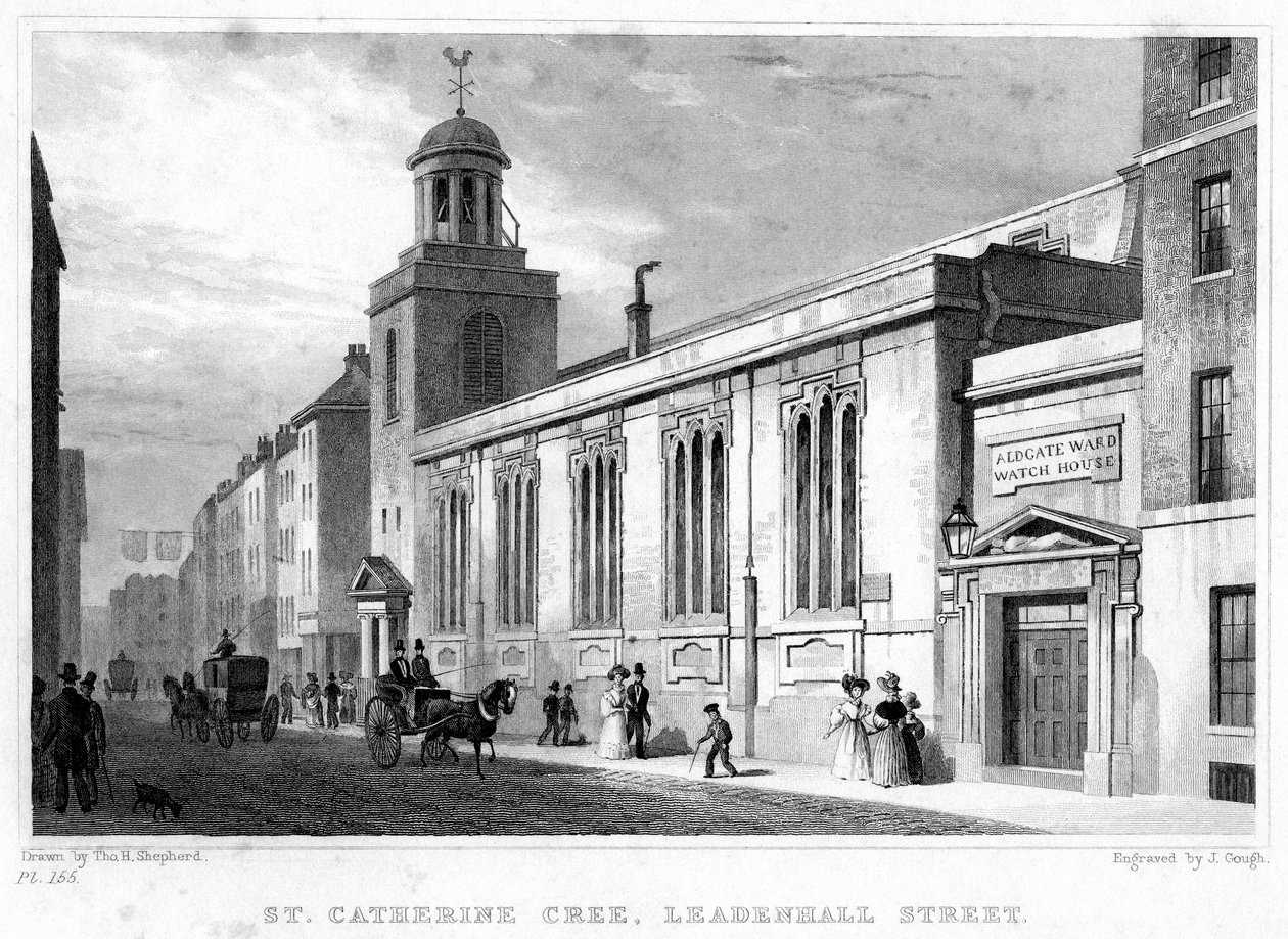 Kościół św. Katarzyny Cree, Leadenhall Street, City of London, XIX wiek. autorstwa J. Gough