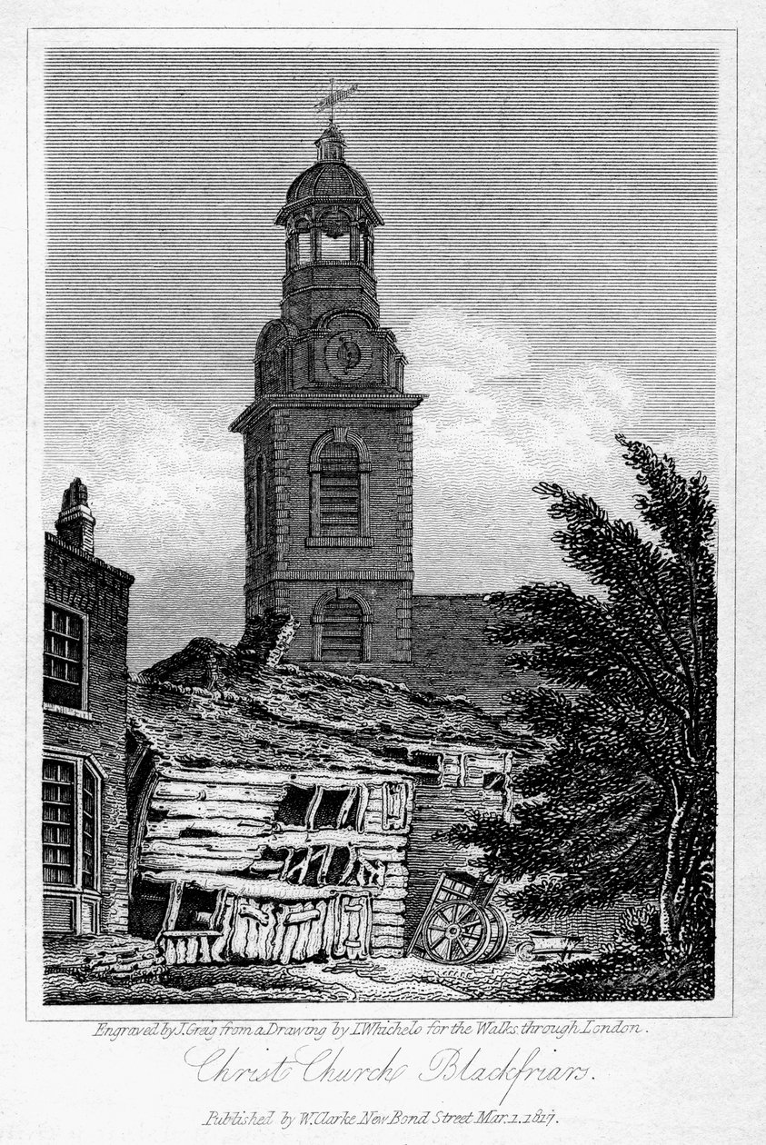 Christ Church, Blackfriars, Southwark, Londyn, 1817. autorstwa J. Greig