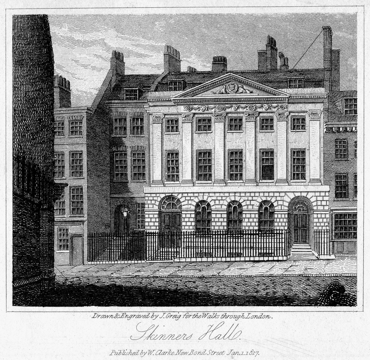 Skinners Hall, City of London, 1817. autorstwa J. Greig