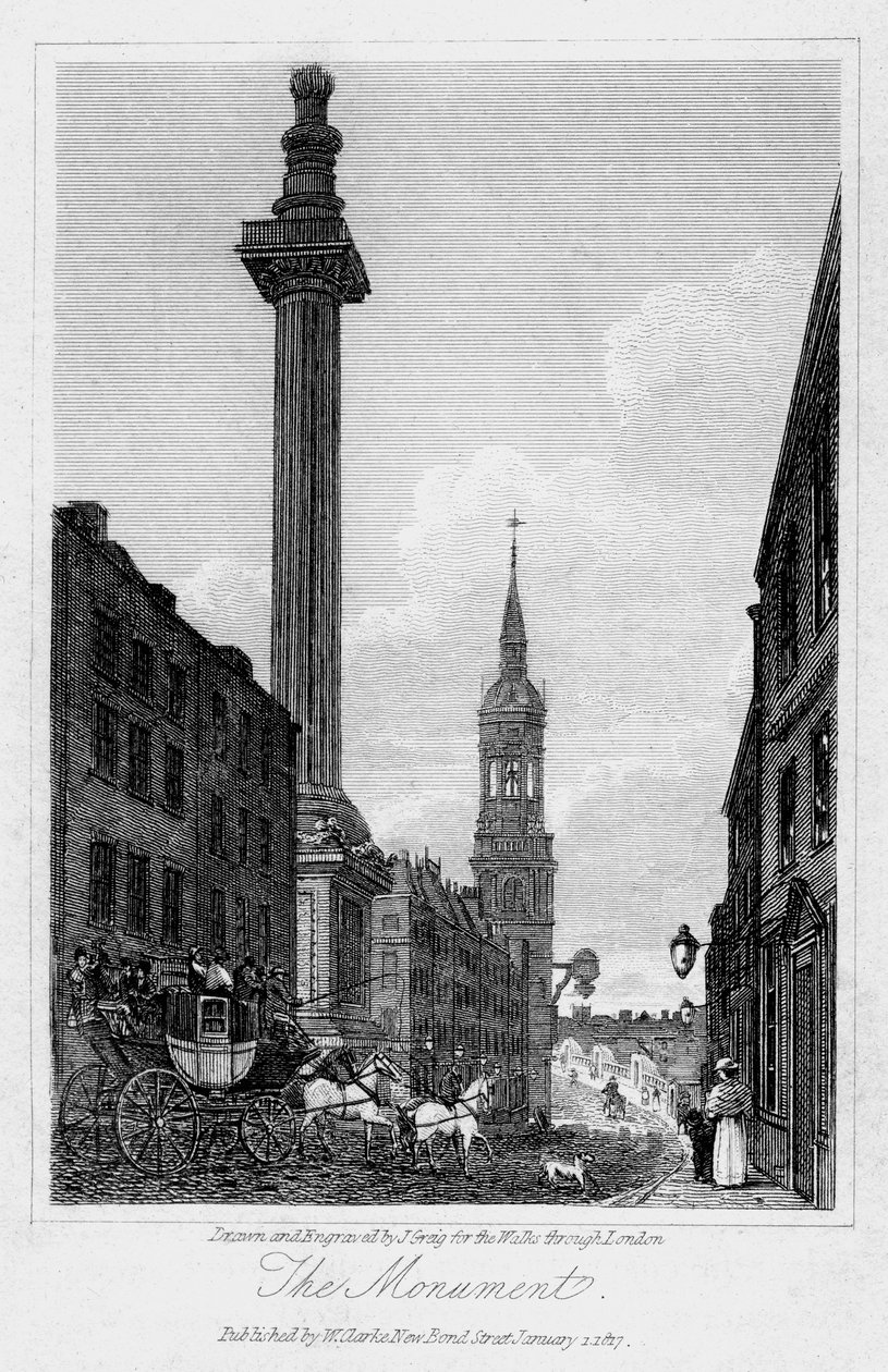 Pomnik, City of London, 1817. autorstwa J. Greig
