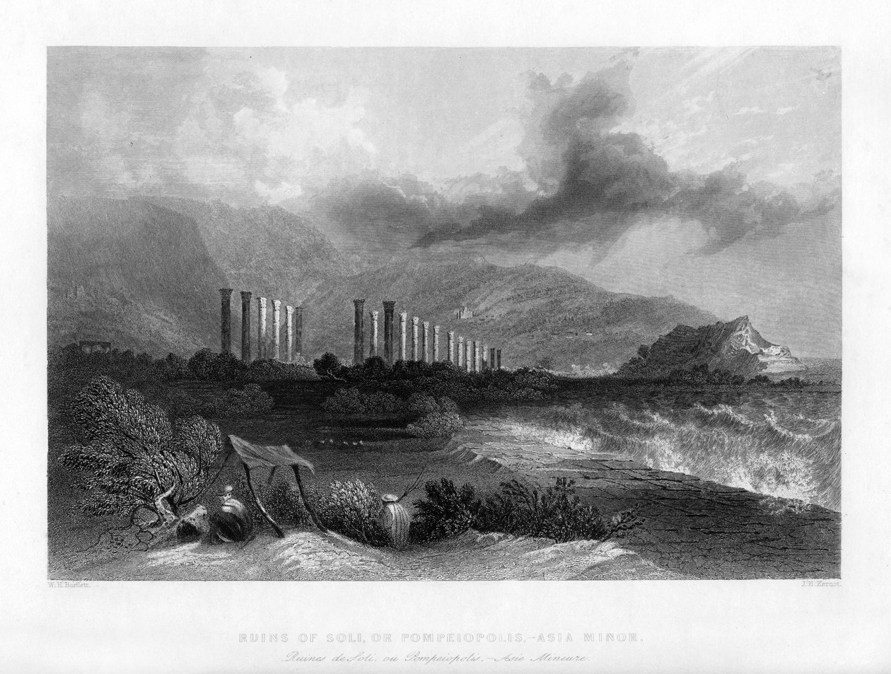 Ruiny Soli lub Pompeiopolis, Turcja, 1841. autorstwa J. H. Kernot