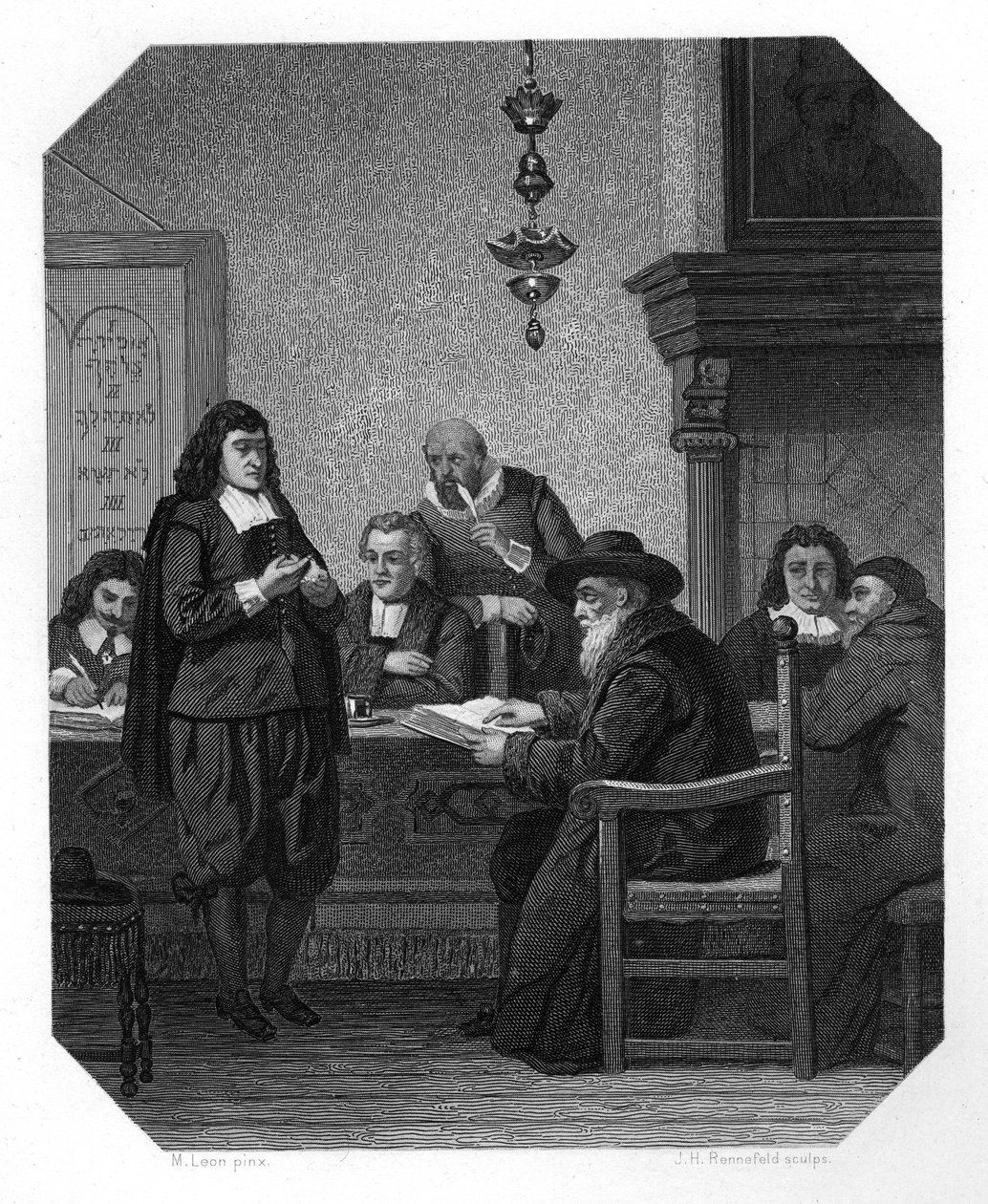 Benedykt Spinoza, XVII-wieczny filozof holenderski, ok. 1870. autorstwa J. H. Rennefeld