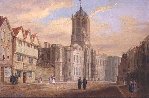 Oxford: Tom Tower i West Front of Christ Church College autorstwa J. Harwood