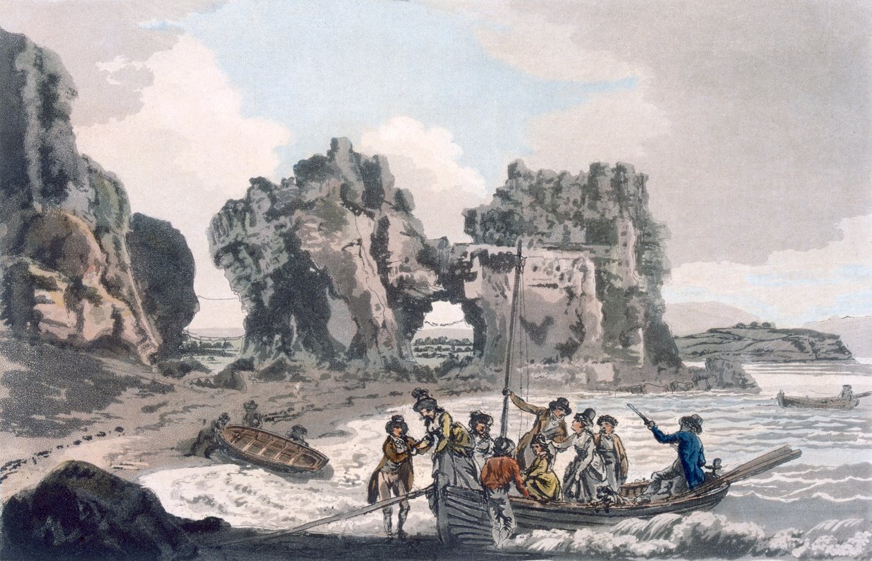 Widok na Castle Rock, wyd. 1793. autorstwa J. Hassell