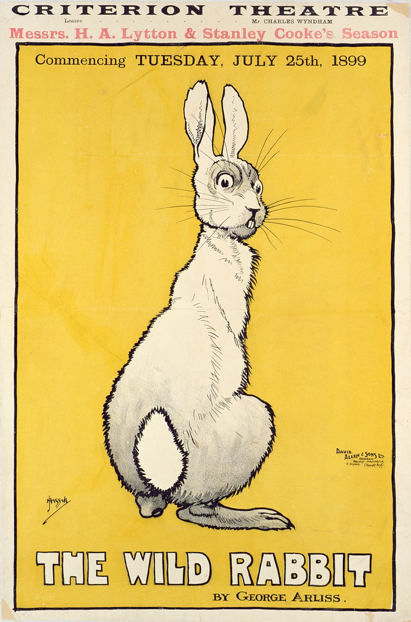 Plakat Dziki Królik, 1899 autorstwa J. Hissin