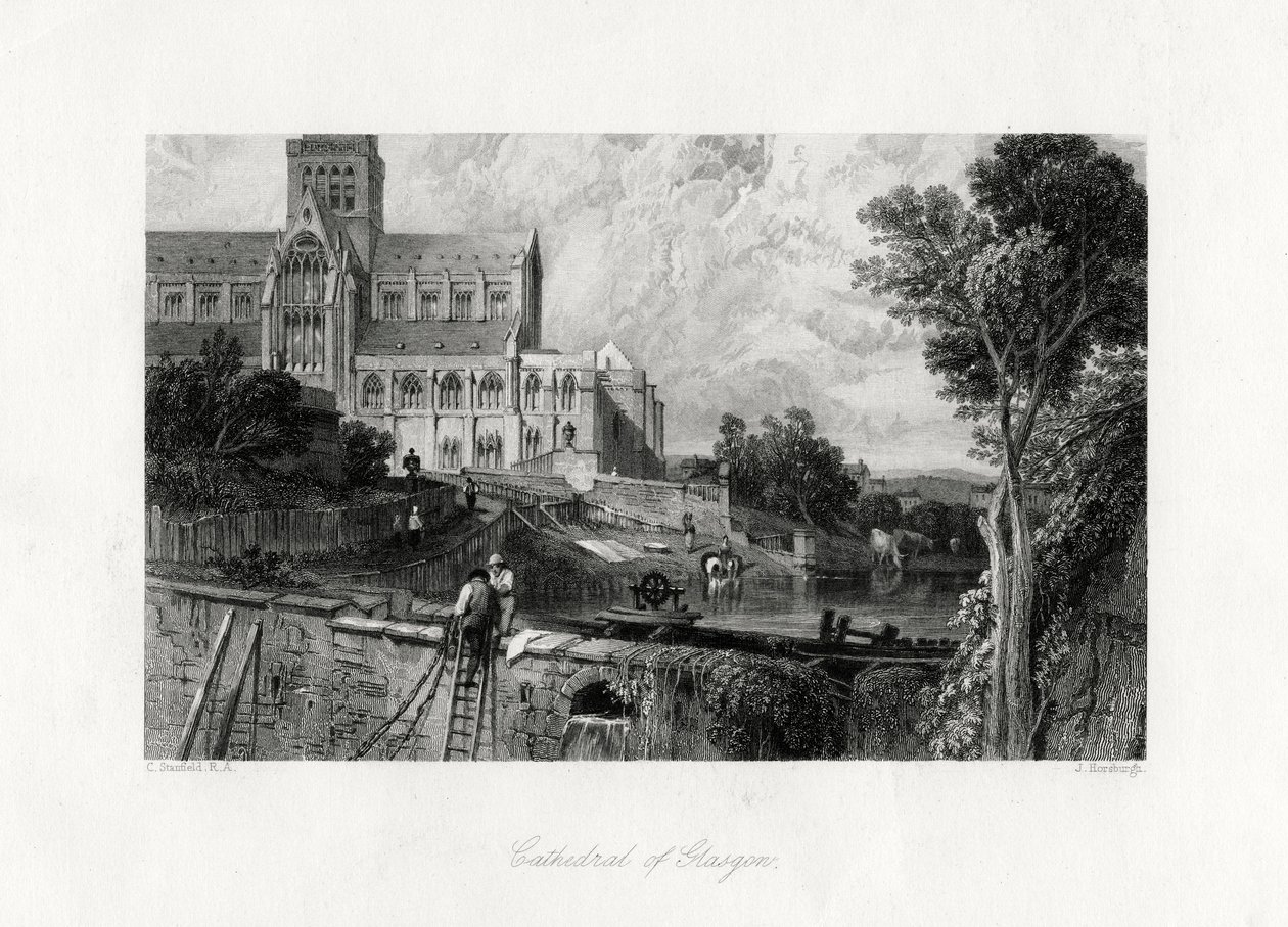 Katedra w Glasgow, Szkocja, XIX w. autorstwa J. Horsburgh