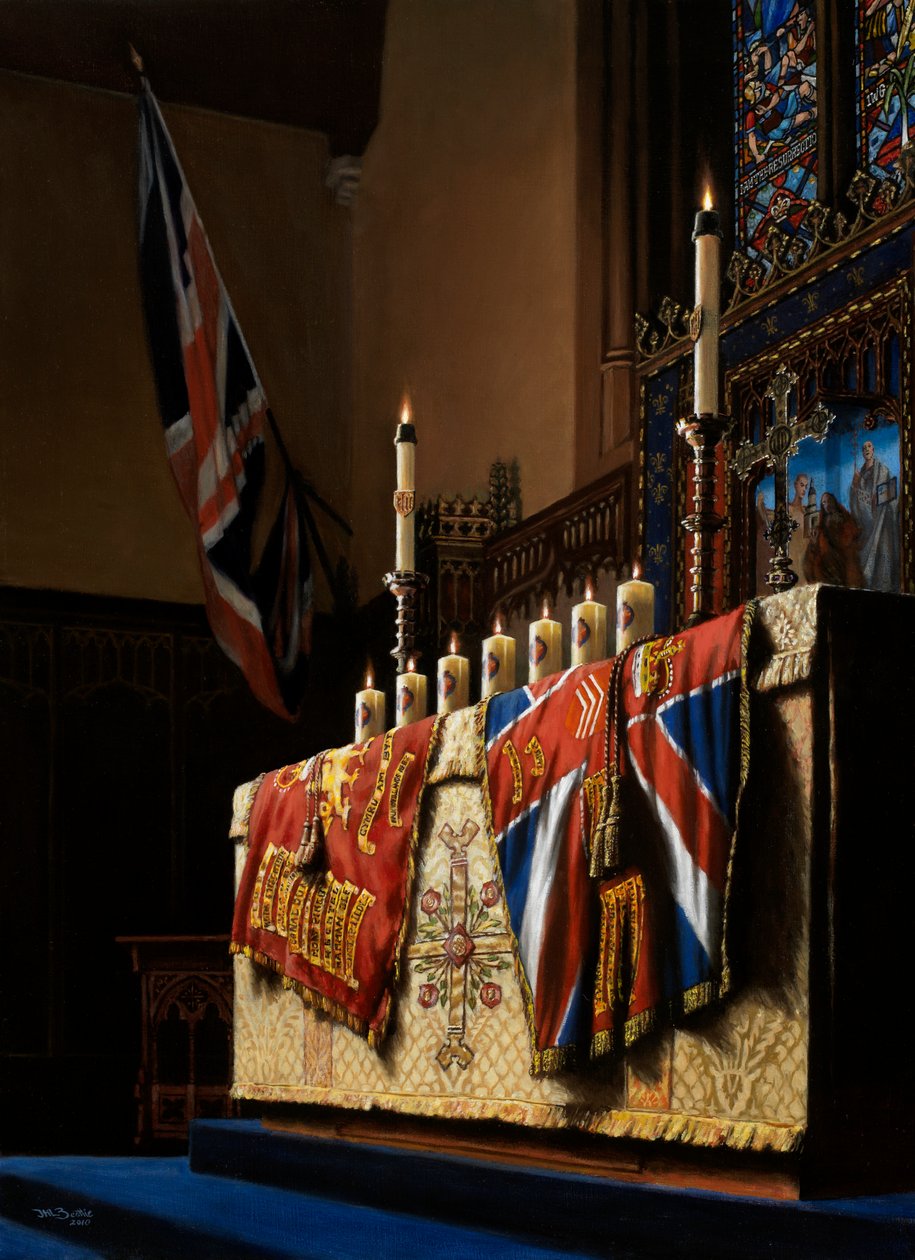 1 Welsh Guards, 2000-16 (olej na płótnie) autorstwa J Hugh L Beattie