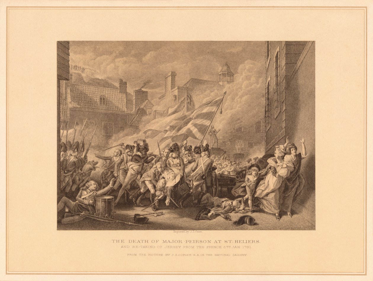 Śmierć majora Peirsona w St. Heliers, 1781 1878 autorstwa J. J. Crew