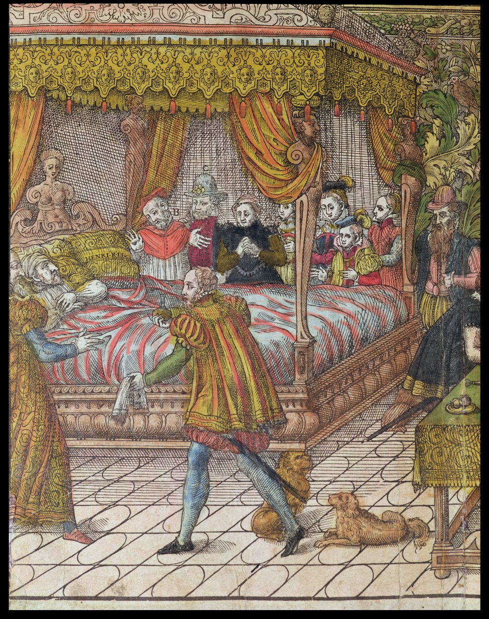 Śmierć Henryka II (1519-59) 10 lipca 1559 (szczegół z 181524) autorstwa J. J. and Tortorel, J. Perrissin
