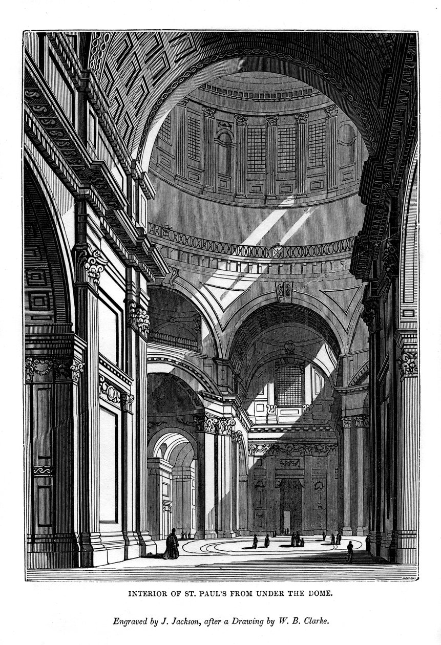 Wnętrze św. Pawła spod kopuły, 1843 autorstwa J. Jackson
